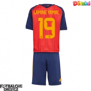 Španělsko Lamine Yamal #19 Dětské Domácí dres komplet MS 2026 Krátký Rukáv (+ trenýrky)